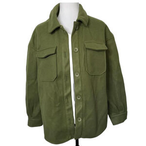 Avec Les‎ Filles Coat Shacket Military Olive Green Size M